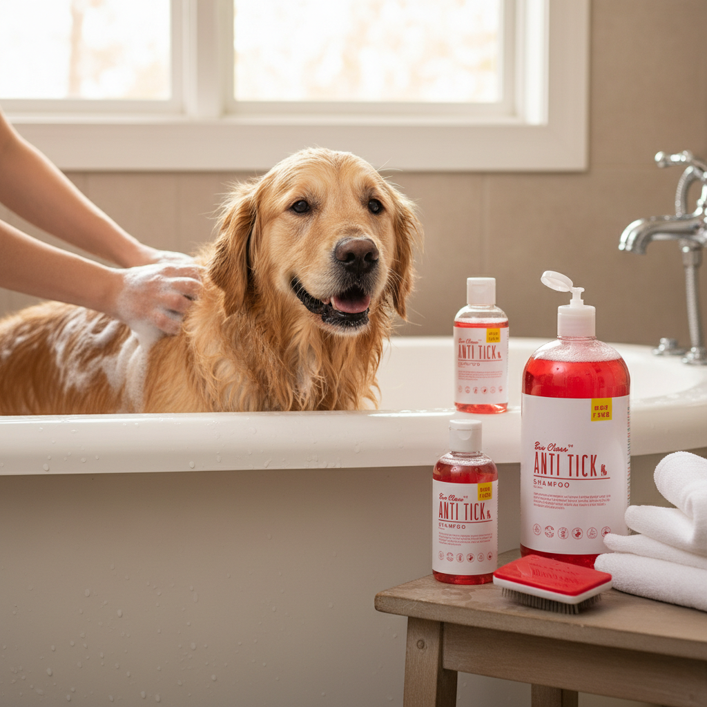 Holy Paws Bio Clean Anti-Tick Dog & Cat Shampoo 1 Litre | Natural Flea & Tick Control Formula | For All Coat Types