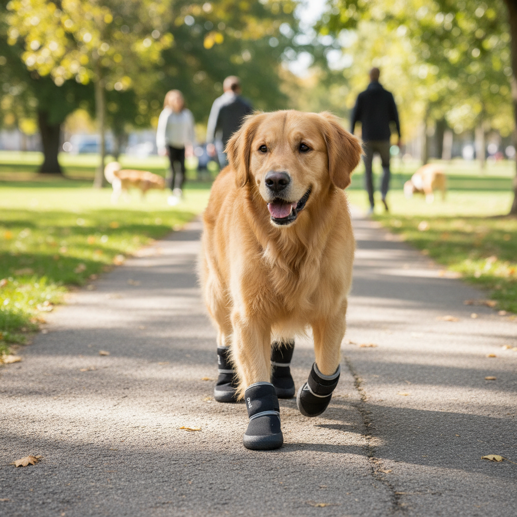 Holy Paws Long Waterproof Dog Boots | Extended Leg Anti-Slip Paw Protection Shoes | For Medium & Large Dogs