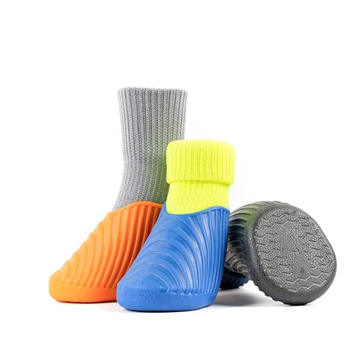 Holy Paws Silicone Base Dog Socks-cum-Shoes | Anti-Slip Non-Skid Paw Protection Socks with Rubber Sole | For All Dogs