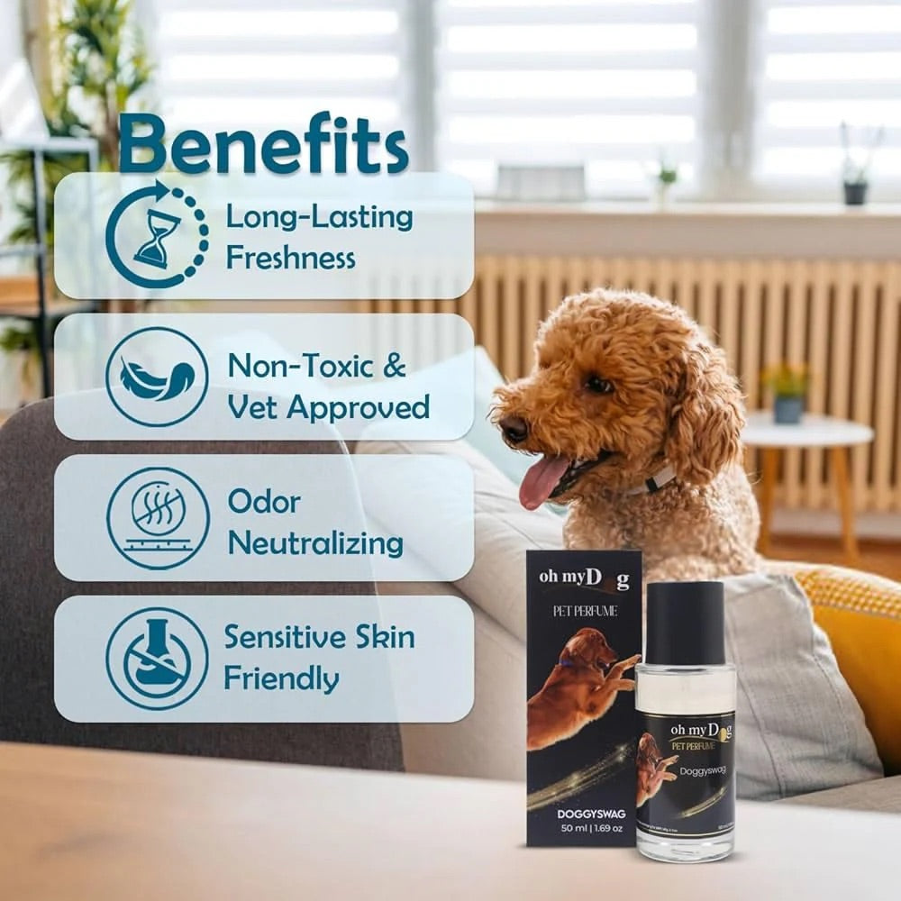 Holy Paws Oh My Dog Pet Perfume | Long-Lasting Alcohol-Free Deodorising Spray Multiple Fragrances | For Dogs & Cats