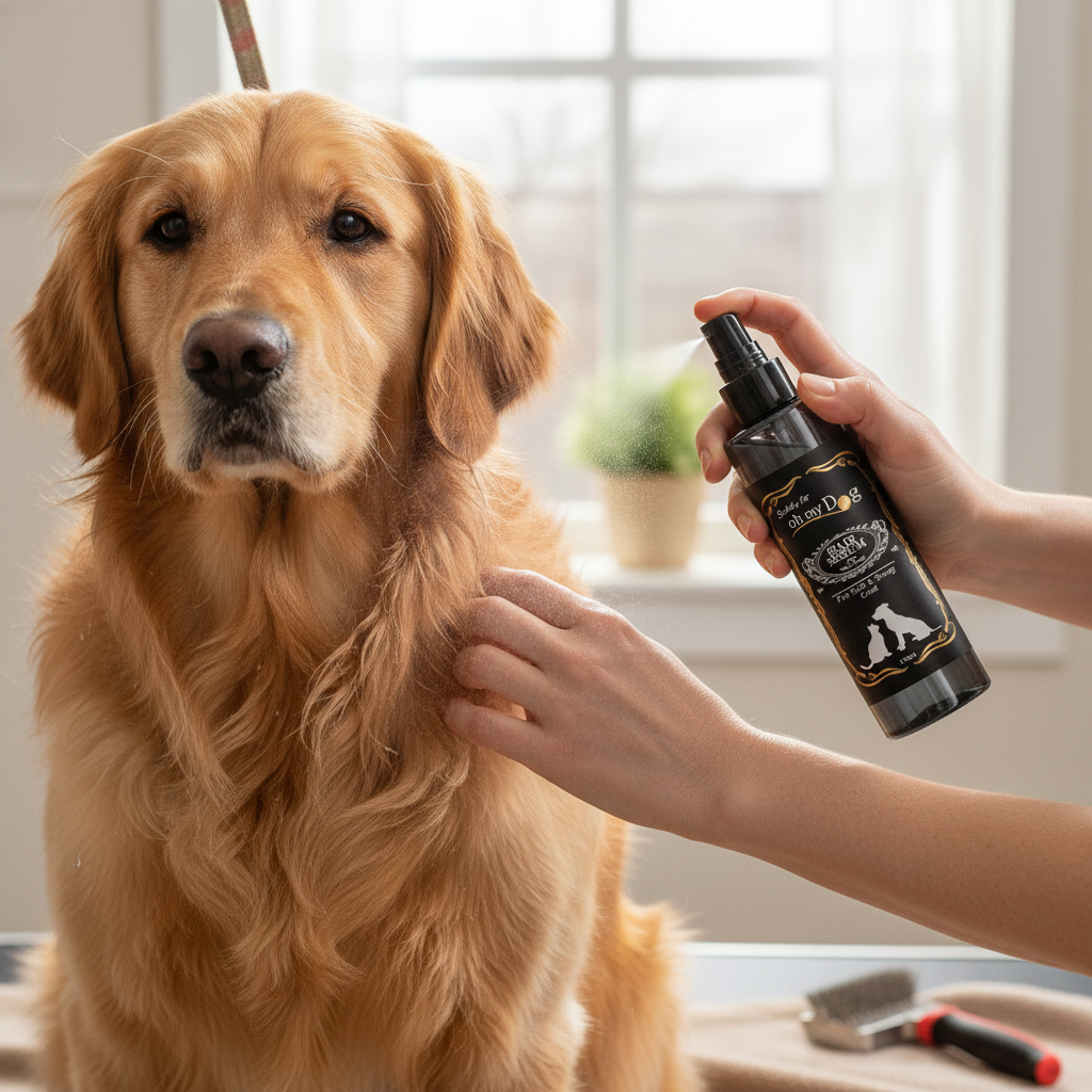 Holy Paws Oh My Dog Hair Serum | Detangling Shine-Boost Anti-Frizz Coat Conditioning Serum | For Dogs