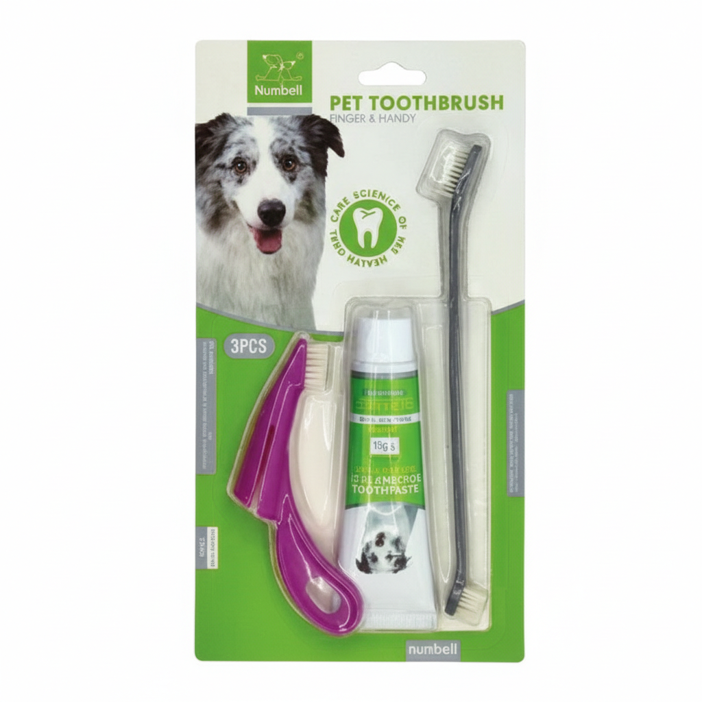 Nunbell Dog & Cat Dental Toothpaste Kit | Enzymatic Oral Care with Toothbrush Flavoured | For All Pets