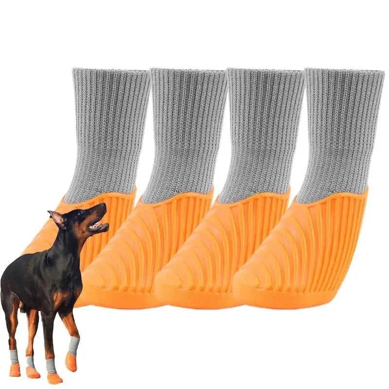 Holy Paws Silicone Base Dog Socks-cum-Shoes | Anti-Slip Non-Skid Paw Protection Socks with Rubber Sole | For All Dogs
