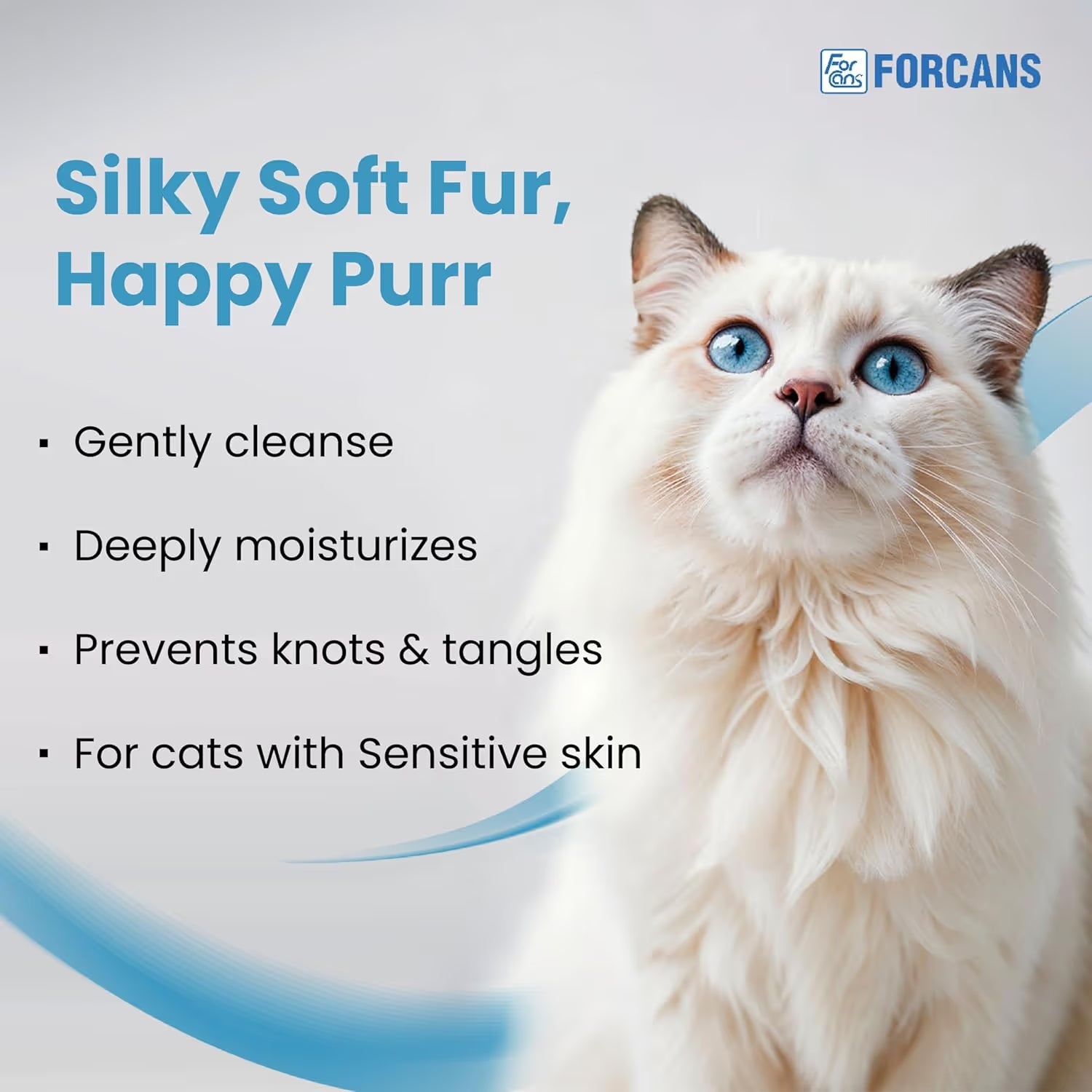 Forcans Long Coat Cat Shampoo & Conditioner | Detangling Moisturising Formula | For Persian & Long Hair Cats