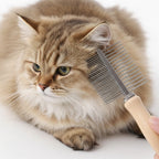 Wooden Handle Double-Sided Dog & Cat Grooming Comb | Fine & Coarse Teeth Detangling | For All Coat Types