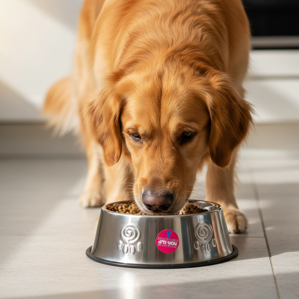 Holy Paws Heavy-Duty Stainless Steel Dog & Cat Food Bowl | Anti-Skid Base Dishwasher Safe | For All Pets