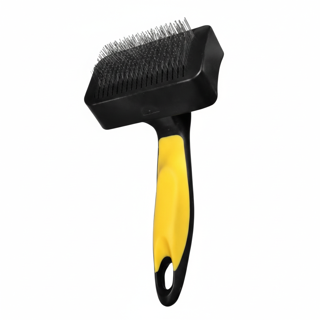 Self-Cleaning Slicker Brush | One-Click Hair Removal Dog & Cat Grooming Brush | For All Coat Types