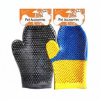 Coloured Rubber Dog & Cat Bath Massage Gloves | Deshedding Lather Scrubbing Mitt Multiple Colours | For All Pets