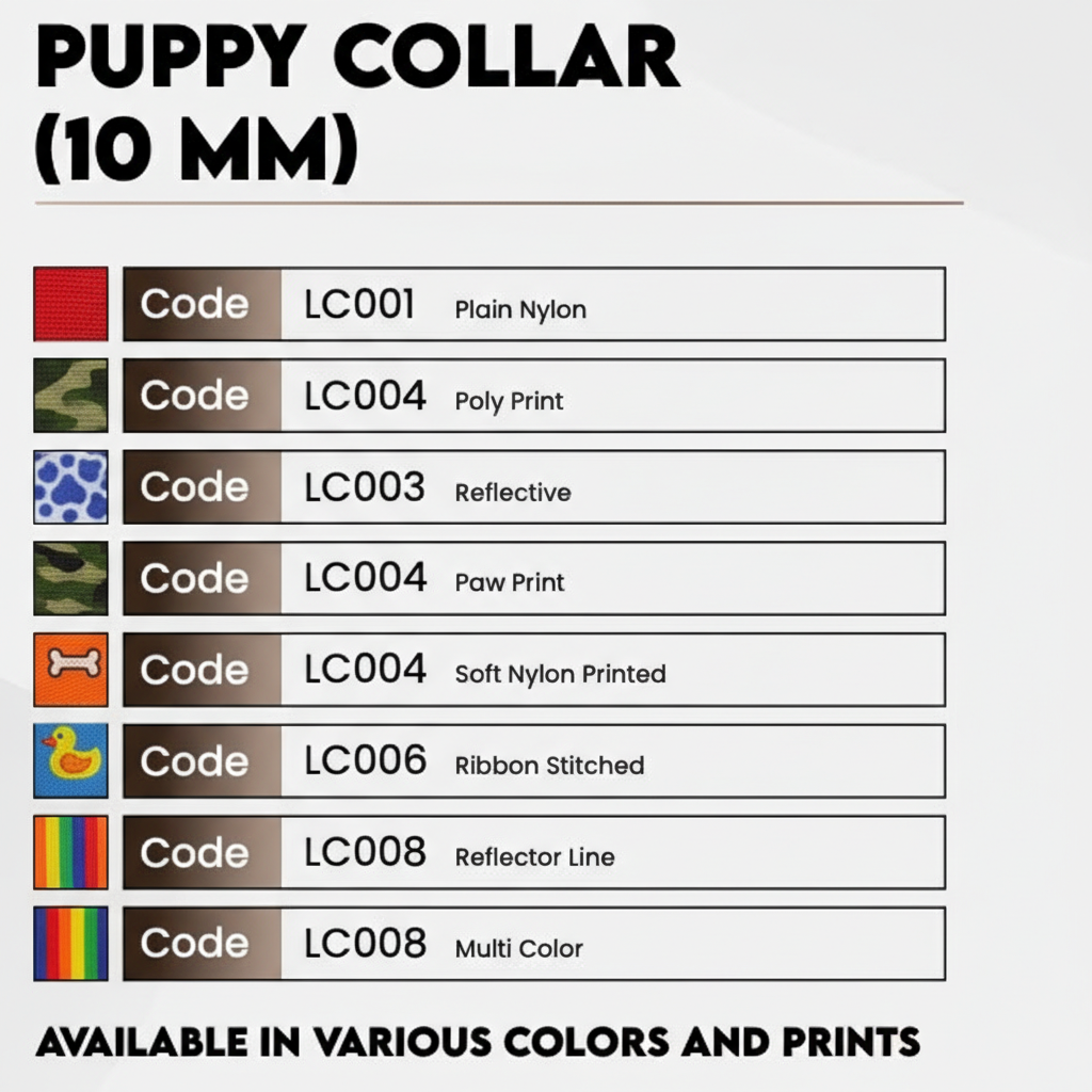 10mm Nylon Dog Collar | Lightweight Adjustable Quick-Release Buckle Neck Strap | For Small Dogs & Puppies