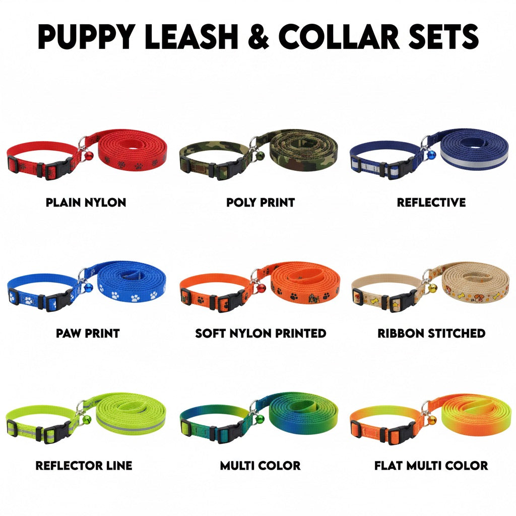15mm Nylon Dog Leash & Collar Set | Matching Adjustable Walking Combo Durable | For Medium Dogs