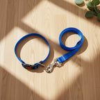Plain Nylon Dog Leash & Collar Set | Classic Lightweight Adjustable Walking Combo | For All Breed Dogs