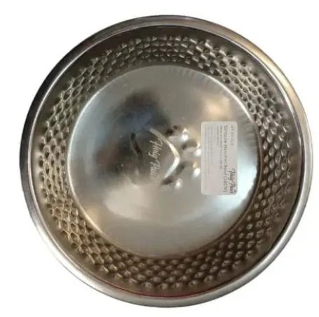 Holy Paws Solitaire Hammered Stainless Steel Pet Food Bowl | Premium Anti-Slip Feeding Dish | For Dogs & Cats