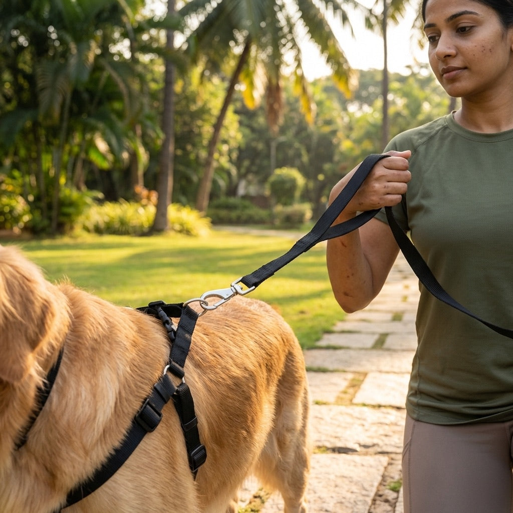 Plain Nylon Dog Leash & Harness Set | Lightweight No-Pull Adjustable Walking Combo | For All Breed Dogs