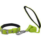 Plain Nylon Padded Dog Leash & Collar Set | Soft Cushioned Adjustable Walking Combo | For All Breed Dogs