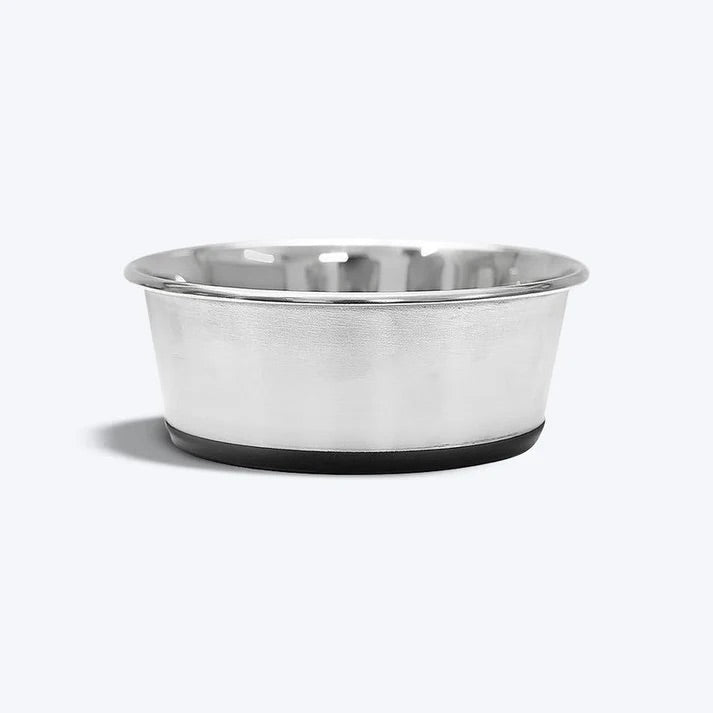 Holy Paws Tuff & Elegant Stainless Steel Pet Feeding Bowl | Heavy-Gauge Durable Anti-Skid Food Dish | For Dogs & Cats