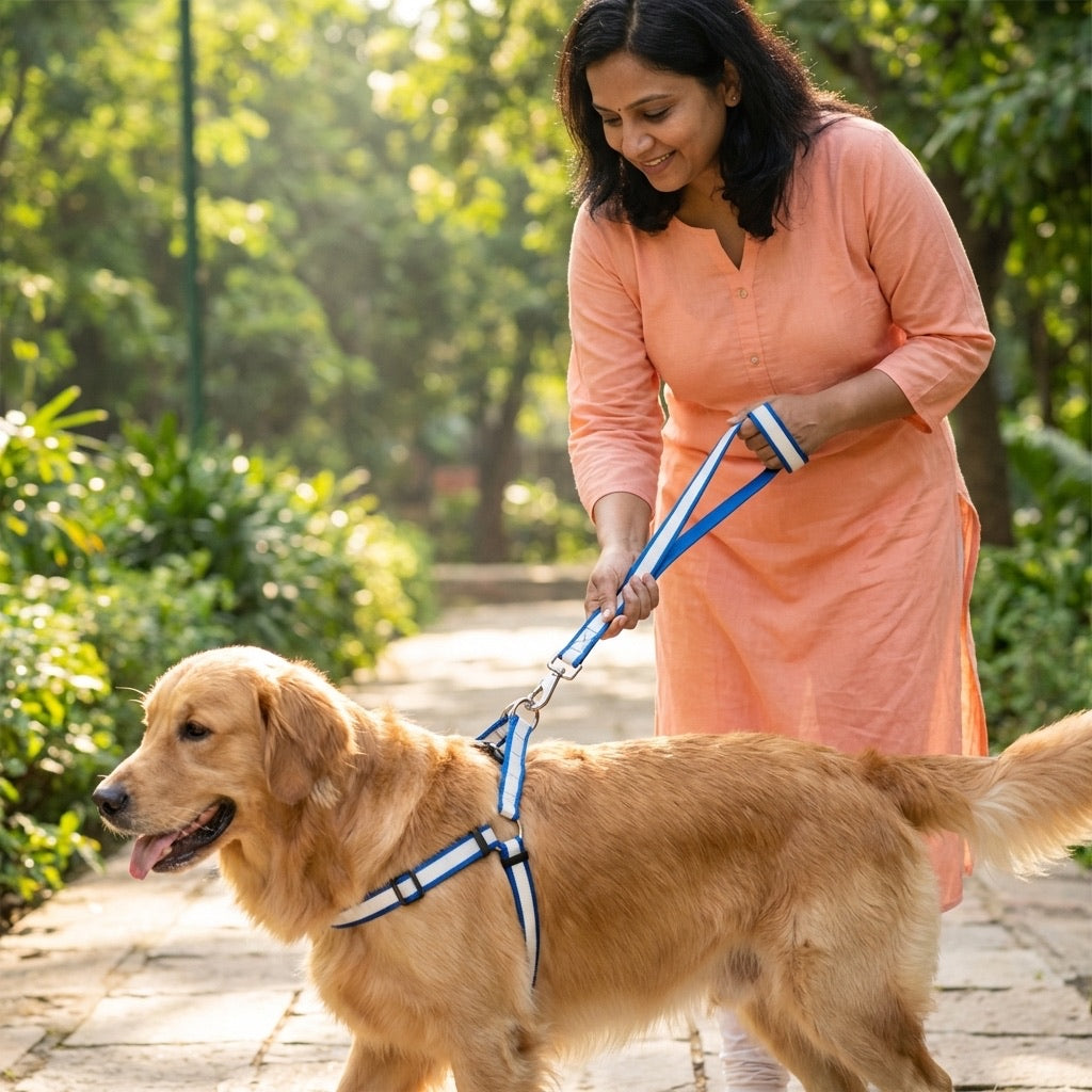 Reflective Safety Dog Leash & Harness Set | High-Visibility No-Pull Night Walking Combo | For All Breed Dogs