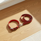 Cotton Padded Dog Leash & Collar Set | Soft Breathable Comfortable Walking Combo | For All Breed Dogs