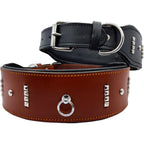 Genuine Leather Broad Dog Collar | Premium Wide Adjustable Neck Strap with Metal Buckle | For Large Breed Dogs