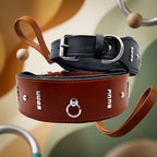 Genuine Leather Broad Dog Collar | Premium Wide Adjustable Neck Strap with Metal Buckle | For Large Breed Dogs