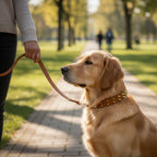 Genuine Leather Spike Dog Collar with Brass Fittings | Heavy-Duty Anti-Pull Studded Collar | For Large Breed Dogs