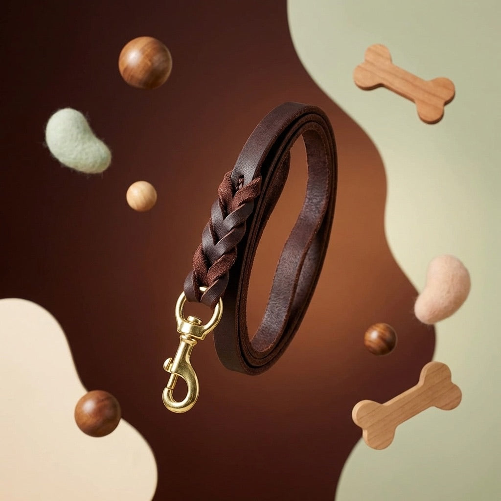 Genuine Leather Dog Training Leash | Professional Heavy-Duty Obedience Lead | For Medium & Large Dogs
