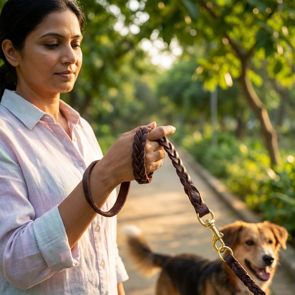 Genuine Leather Dog Training Leash | Professional Heavy-Duty Obedience Lead | For Medium & Large Dogs