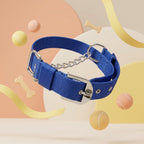 Soft Nylon Dog Choke Collar with Normal Chain | Gentle Slip Training Adjustable Collar | For All Breed Dogs