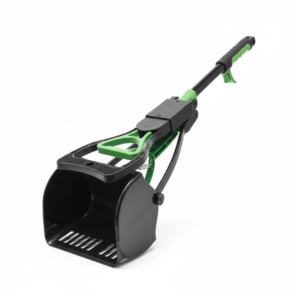 Folding Dog Poop Scooper | Portable Lightweight Spring-Loaded Waste Picker | For All Pets Outdoors